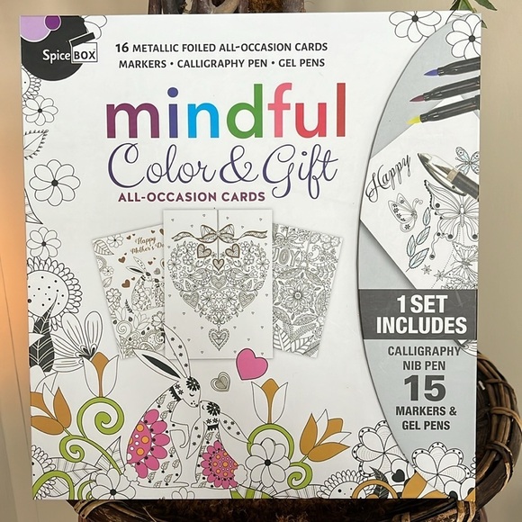Brand New Mindful Color & Gift All-Occasion Cards Stationary Calligraphy Markers - Picture 1 of 16